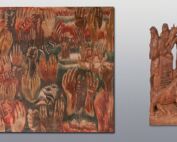 Pieces from Nathan Zakheims Holocaust artwork collections photo credit Zakheim art collection