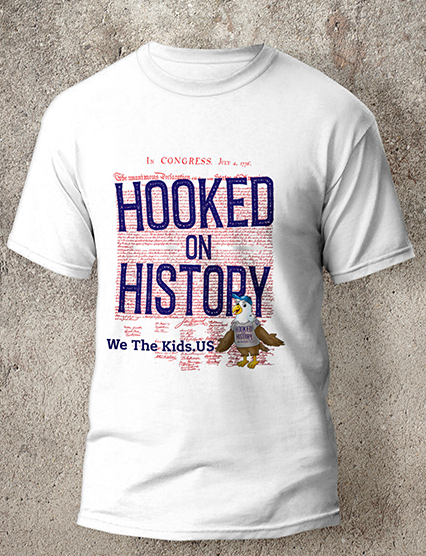 White T Shirt Hooked on History 1a