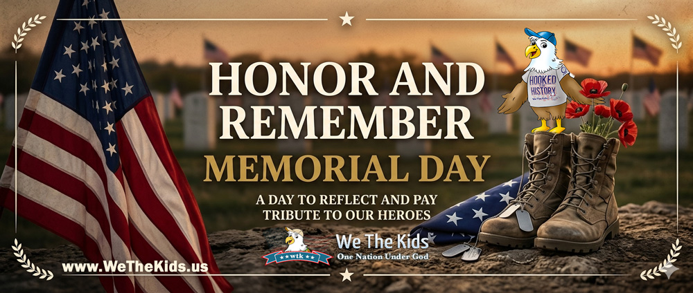 Memorial Day banner honor and remember our heroes